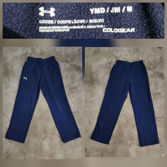 Under Armour Kids Dark Blue Sweat Pants Joggers Sz YMD - Picture 1 of 8